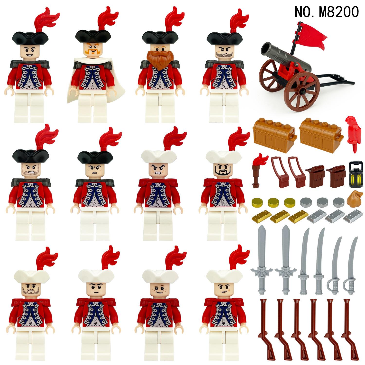 

MOC Солдат Королевского флота Офицер Матрос Минифигурка Пушка Строительный блок игрушка