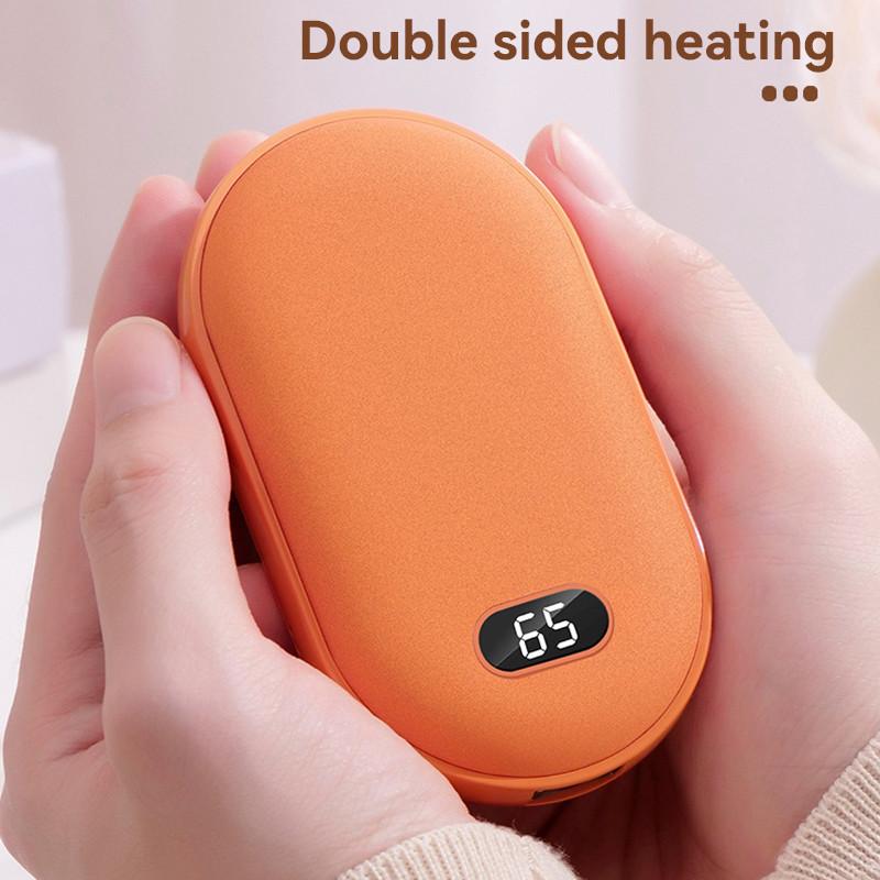 10000mAh Portable 2 in 1 Hand Warmer Power Bank Winter Double Sided Fast Heating Digital Display Warm Hands Treasure