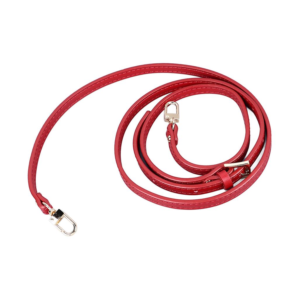 Leather Bag Strap 41.33 To 48.03in Adjustable 0.35in Wide Replacement Shoulder Strap for Purse Handbag Red Golden Hardware