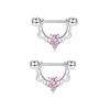 14pcs/Pack Elegant Nipple Bars and Rings Set Elegant Silver Pink Cubic Zirconia Nipple Rings for Trendy Women