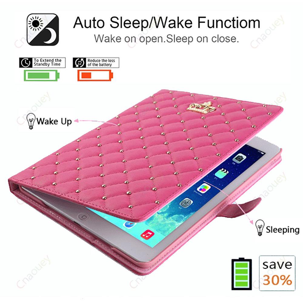Funda Case for iPad 7th 8th 9th 10th Gen iPad Air4 Air5 iPad Pro11 Air11 A16 Lambskin Stand Smart Case iPad 9.7 Coque