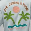 Jordan Titan Collaboration Logo Patch Graphic Print Short Sleeve T-Shirt Men Tops Deep-Ocean-Blue DV7030-363