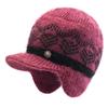 Winter Hat Female Old Lady Knitted Wool Hat Piled Thickened Warm and Cold Ear Hat