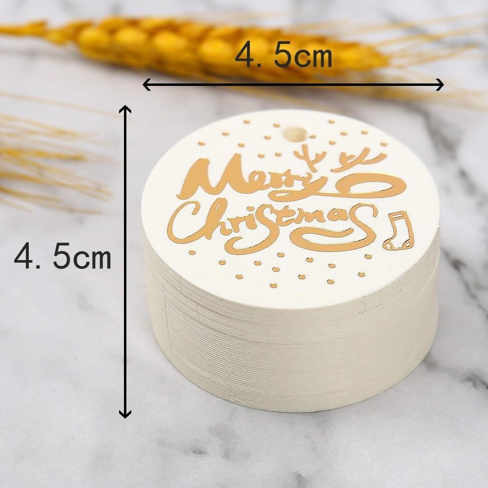100Pcs Handmade Christmas Tags White Red Paper Hand Gift Hanging Tag  Festive & Party Supplies
