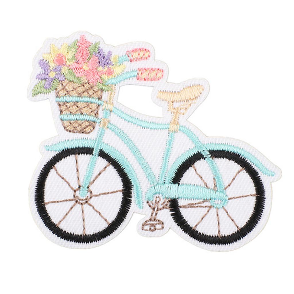 Embroidered Patches Flowers Repair Patches Iron On Patches Applique Patches Cartoon Bus Sew On Patches for Clothes Bag