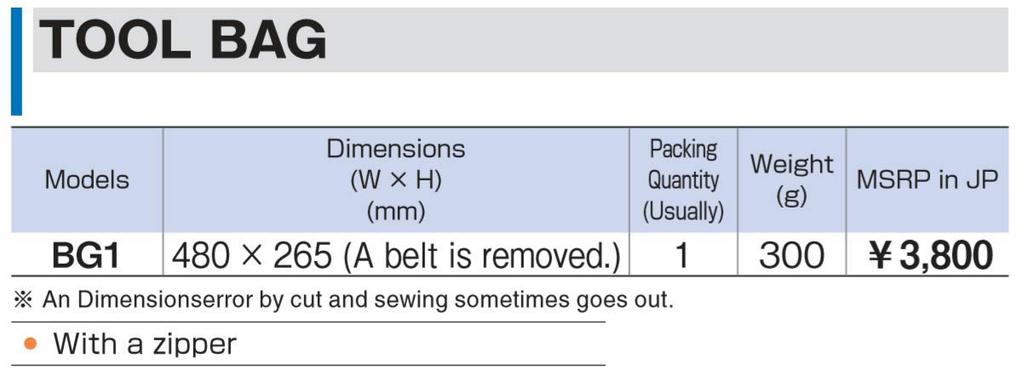 TONE Tool Bag BG1 Black (Multi-type)