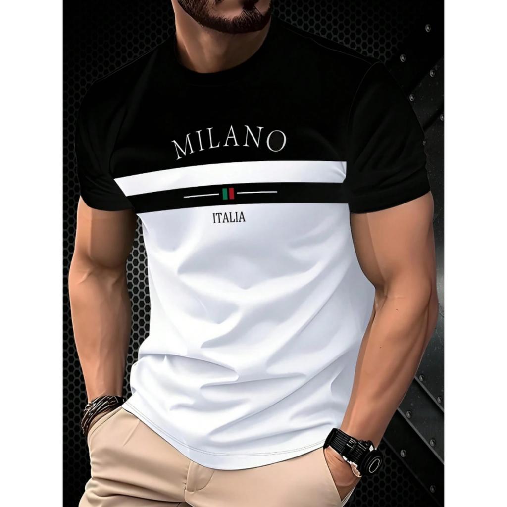 Summer 2025 New Men's T-Shirt 3D Printed Casual, Stylish Retro Polyester Men's Breathable Quick-Drying Sports Men's T-Shirt