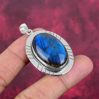 Sieraden met labradoriet edelsteen, hanger van massief 925 sterling zilver, handgemaakte prachtige zilveren hanger, een prachtig cadeau voor vrouwen.