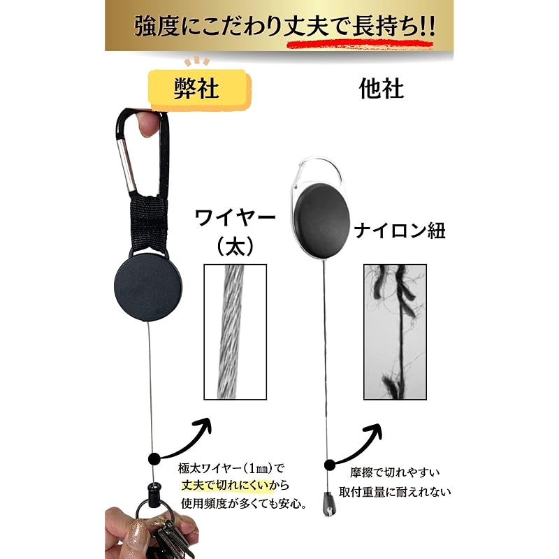 [Miviart] New [stretch/span] Easy one-handed key chain] Expansion and contraction With crocodile clip 3 consecutive clip gloves Put on work gloves