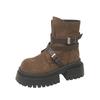 2025 autumn new retro belt buckle muffin Martin boots women's thick-soled thin Maillard short boots fashion boots