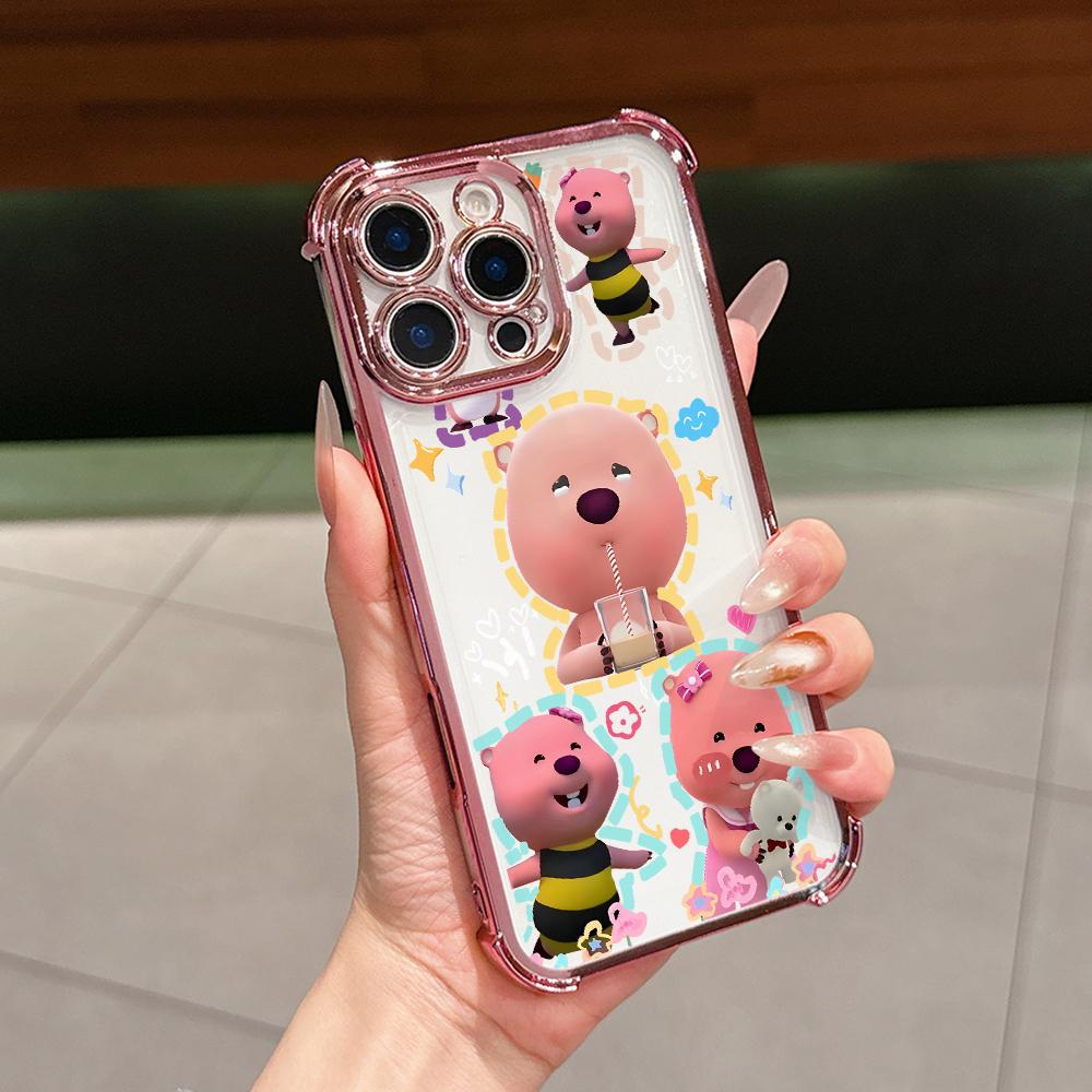 

Pink Beaver Loopys Phone Case for Xiaomi Redmi Note 15 14 13 12 14C 13C 12C 10C Pro Plus 4G 5G Anti-drop Transparent Cover Redmi Note 12 Pro 5G
