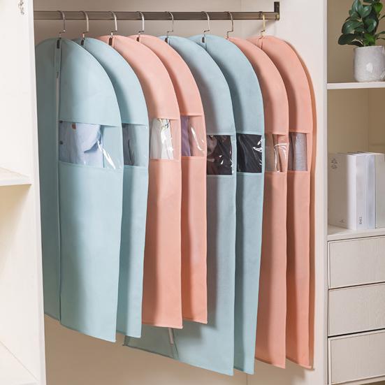 Cloth Overcoat Dust-proof Reusable Non Woven Fabric Visible Window Clothing Hanging Bag for Home