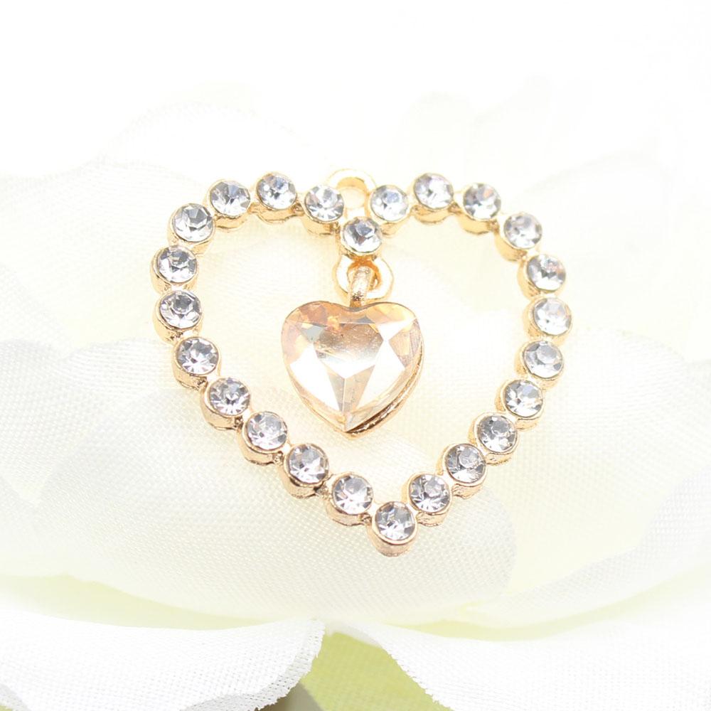 Fashion 5-piece 25 * 25mm heart-shaped alloy pendant accessories DIY clothing hair accessories necklace bracelet pendant