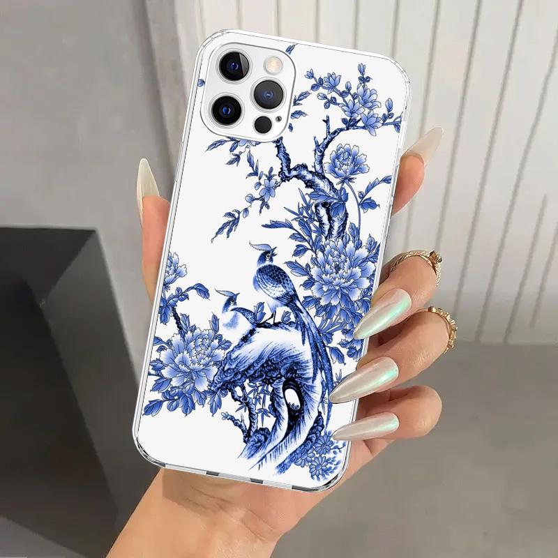 Blue And White Porcelain Phone Case for Iphone 17 Air 16 15 Plus 14 13 Mini 12 11 Pro Max 16E 7 8 SE 2020 Soft Funda Print Shell