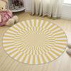 Modern Geometric Circular Living Room Carpet Dazzling Black and White Textured Bedroom Round Rug Hanging Basket Chair Floor Mat