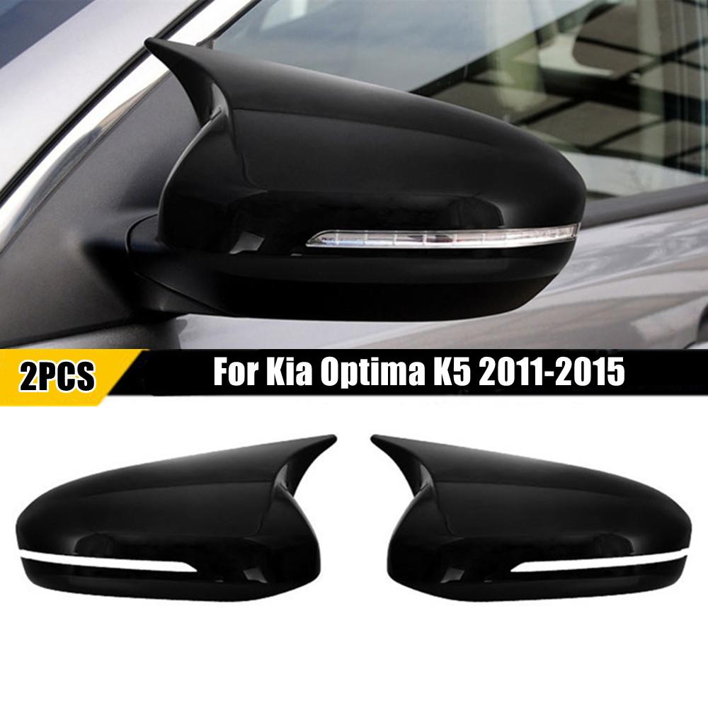 For KIA K5 Optima 2011-2015/ KIA K5 Optima 2016- Car Rearview Side Mirror Cover Wing Cap Exterior Door Trim Adhesive Sticker Black  2011 to 2015