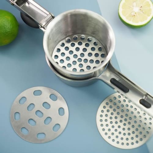 Kxptso Extra Long Potato Strip Press Extruder Squeezer Machine with Square Holes, Stainless Steel, for Home Kitchen, Potato Masher/Ricer, Manual Hand