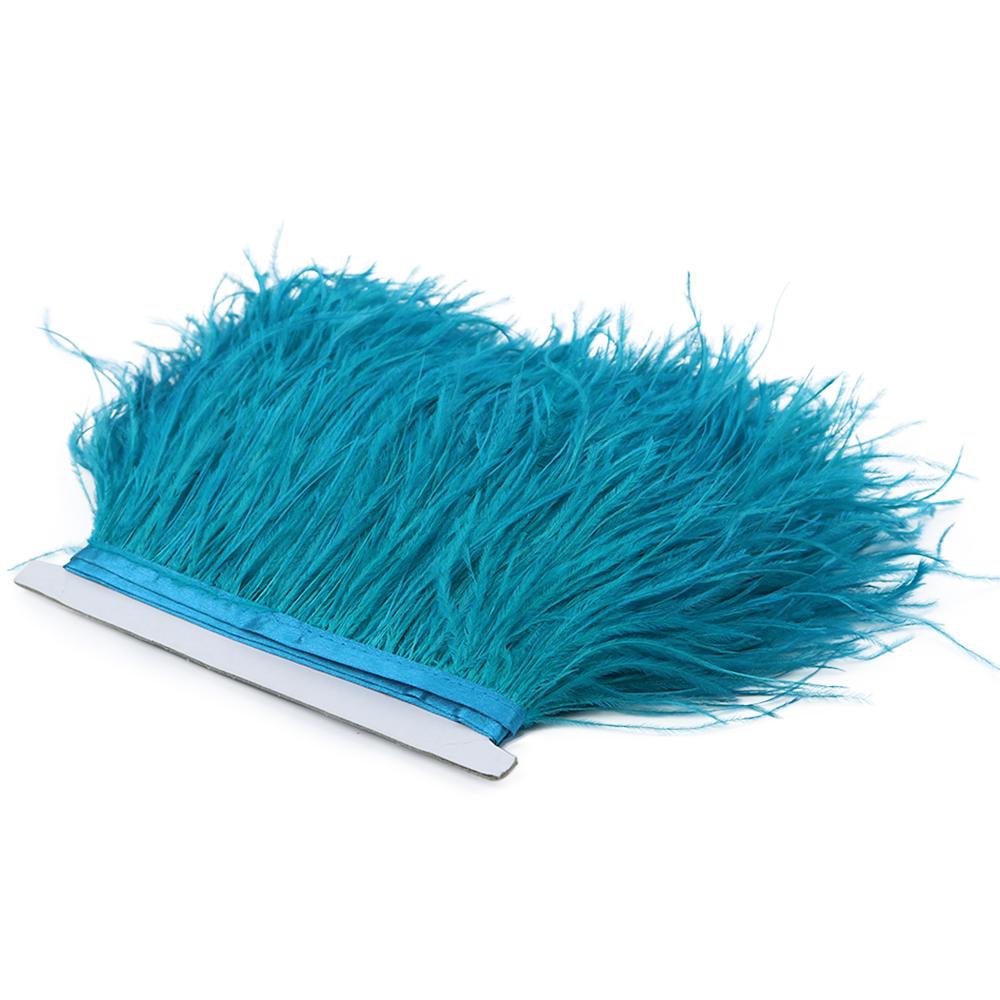 Feather1M Fluffy White Ostrich Feathers Trim Fringe 8-10cm Wedding Party Decoration Feather Ribbon for Dress Clothing  Sewing Crafts