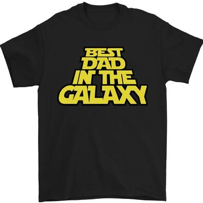 Best Dad IN The Galaxy Funny Father's Day T-Shirt Men's 100% Cotton