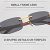 New Fashion Sunglasses Men's Ultra-clear Rimless Sunglasses Ocean Diamond Trimming Trend