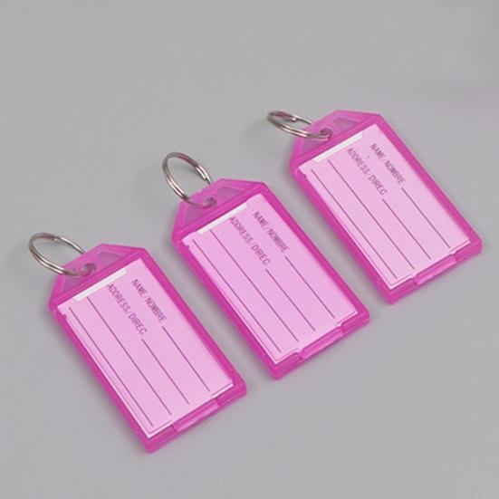50Pcs Key Tags Bright Colors Plastic Waterproof Writable Hotel Key Organizer with Detachable Metal Rings Crack-resistant Key Labels Hotel Office Key