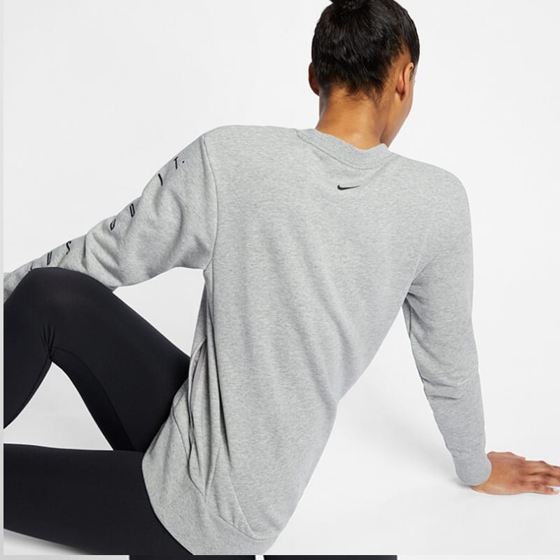 Nike Sweatshirts Women's Gray Crew Neck Moderate Regular AT0600-063