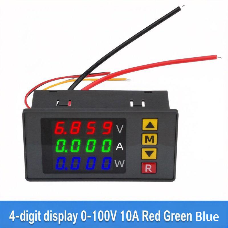 LIZAO DC 0-100V/200V Digital Voltage Current Power Meter 10A/50A/100A Dual Display Panel Meter