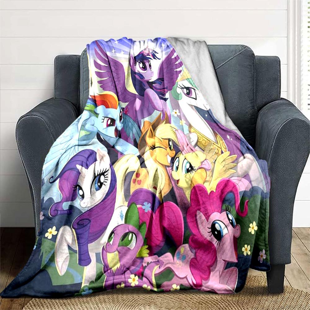 Group Magic Ponies Starlight Fantasy Sky Print Flannel Blanket Soft Warm Throw Blanket For Sofa Bedroom