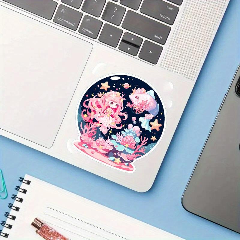 Flower Girl Mermaid Stickers Durable for Laptop, Car, Luggage, Skateboard & More - Perfect for Teens, Adults, Creative Decor & Gifting