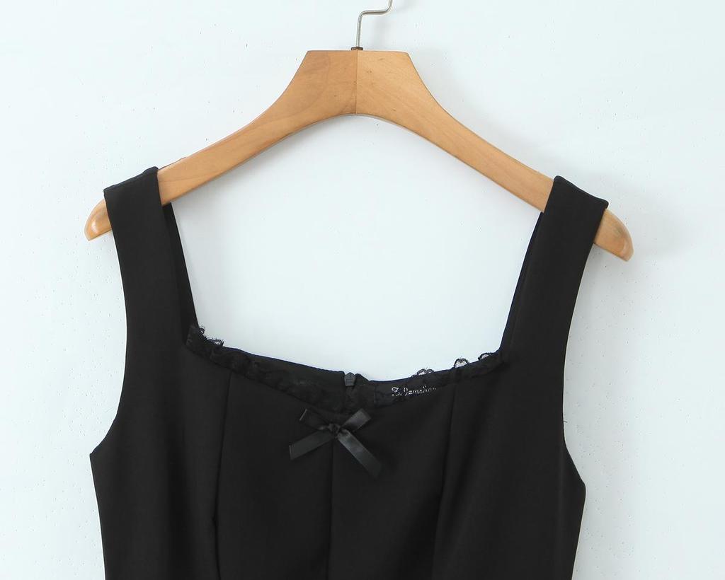 2026 Chic Retro Lace Camisole Dress - Sweet Bow, Slim Fit, Sexy Backless Mini
