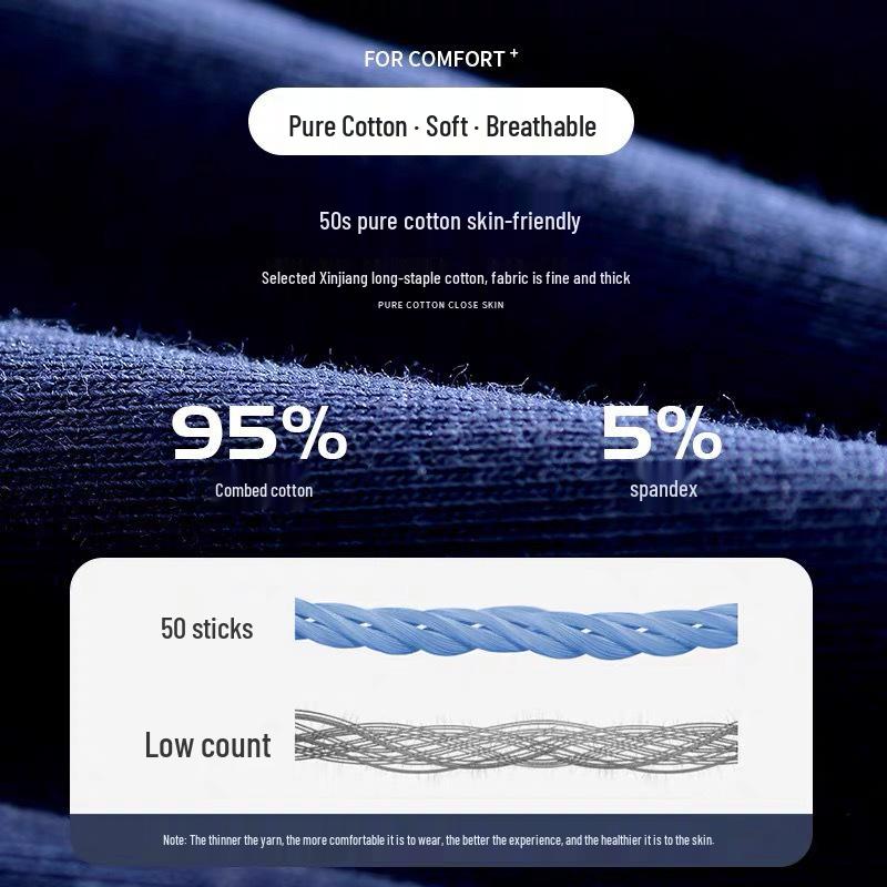 Men's Plus Size Pure Cotton Antibacterial Boxer Briefs - Loose, Breathable, Mid-Waist, Four Corners