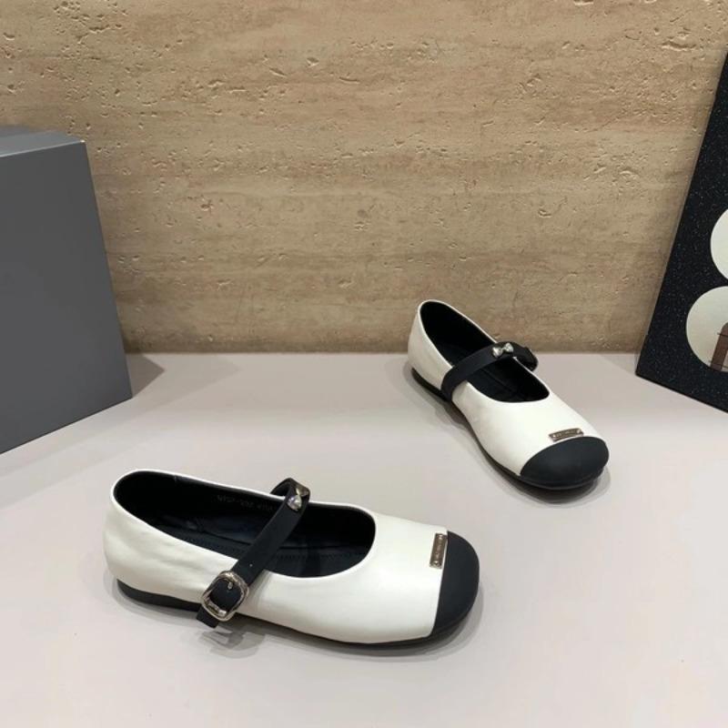 Ballet shoes women s autumn new color matching flat heel Mary Jane versatile soft-soled grandma shoes 35 4886₽