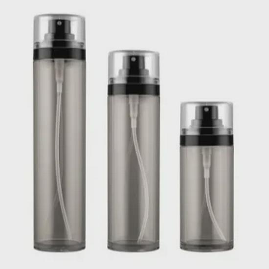 50ml and 100ml Semi-Transparent Black Fine Mist Spray Bottle Set for Makeup and Disinfection