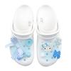 Crocs Classic Platform Clog ZR Zhiran Blue Flower Sea Bow Cute Hole Shoes for Men and Women in White and Blue