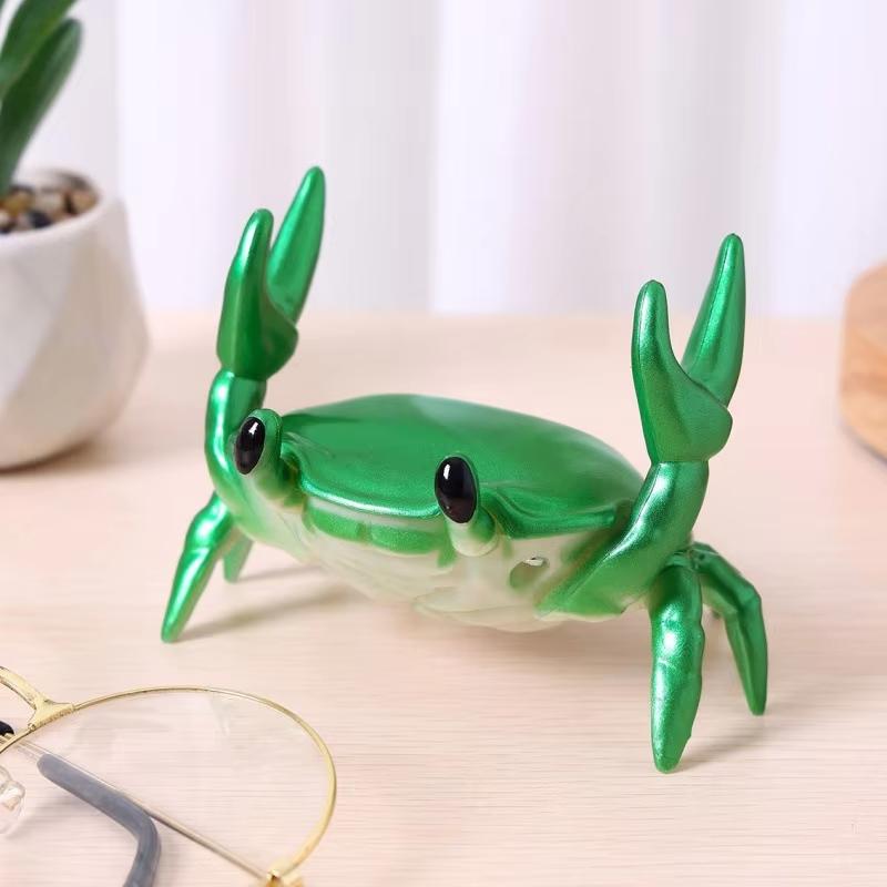

Small Crab Desktop Mobile Phone Holder, Colourful Small Crab Mobile Phone Holder, Desktop Small Crab Pen Holder Glasses Holder зелёный