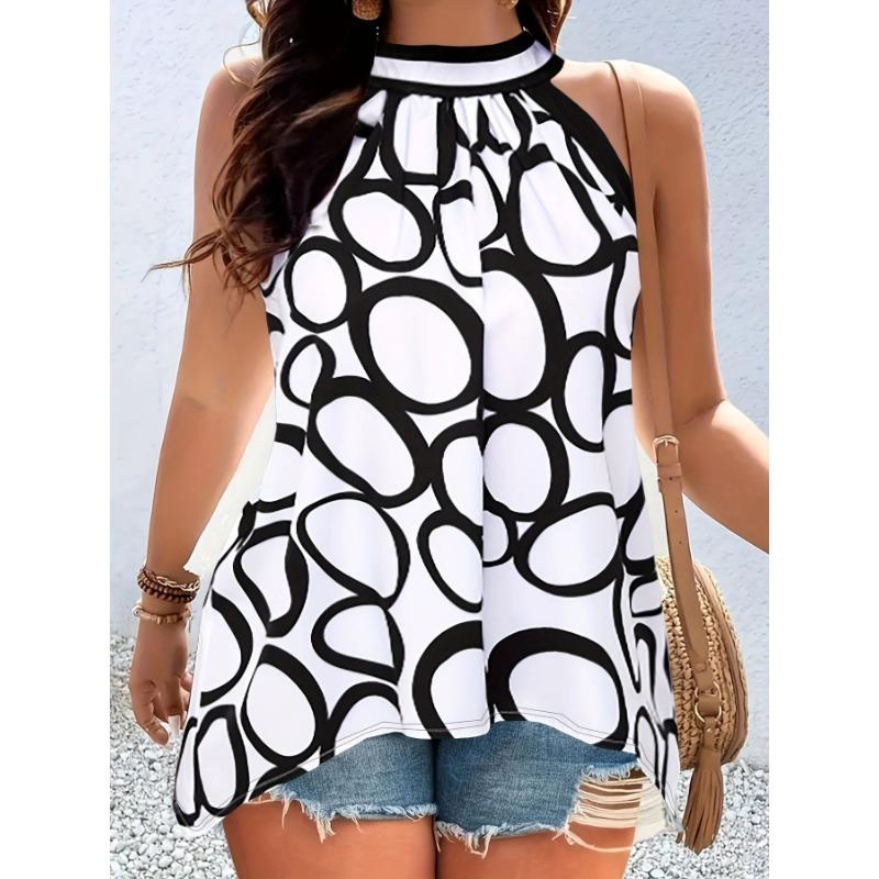 

DAFIFY Женская мода повседневные летние весенние безрукавки полуводолазки блузки и рубашки XL чёрный