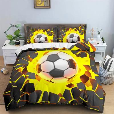 Fußball Bettbezug Mikrofaser Fußball Bettdeckenbezug Ballsport Thema Bettwäsche Set Einzelbett Doppelbett King Für Jungen Teenager Erwachsenen Zimmer