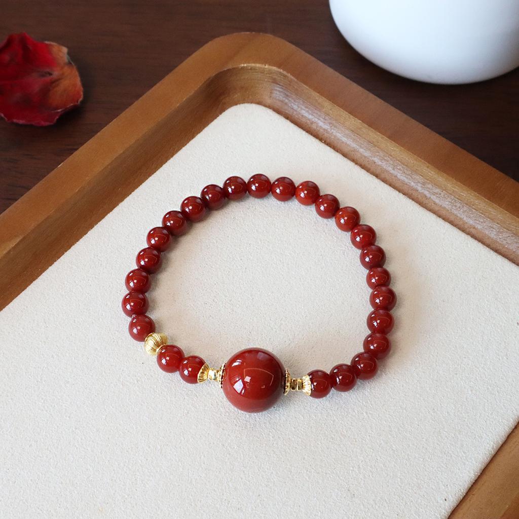 Natural Nanhong Agate Bracelet. Fashion Women Daily Jewelry Lucky Gift