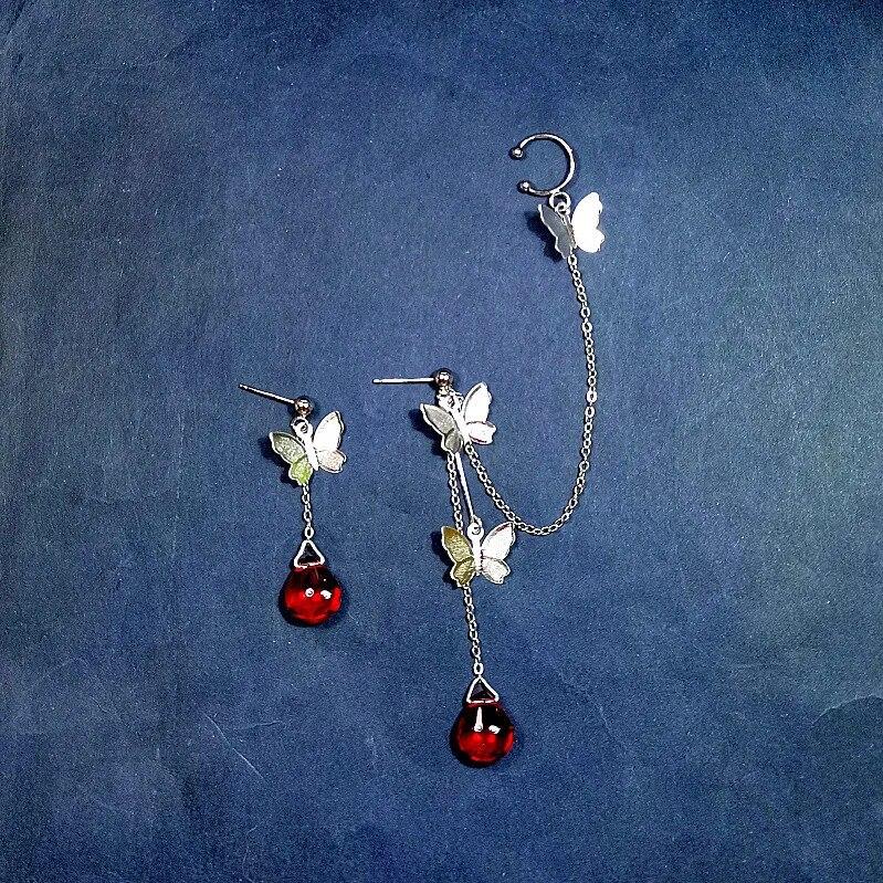 

Tian Guan Ci Fu косплей небесное официальное благословение Хуа Чэн Се Лиан серьги-гвоздики бабочка ювелирные изделия серьги-гвоздики аксессуары Ear Studs