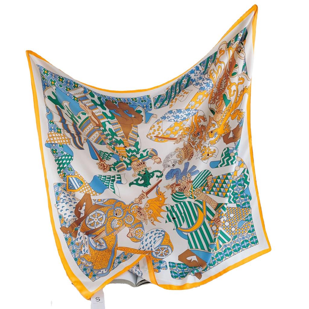 Summer New Elegant Twill Silk Large Square Scarf for Women, French Silk Scarf for Women, Fresh and Versatile Mulberry Silk Shawl