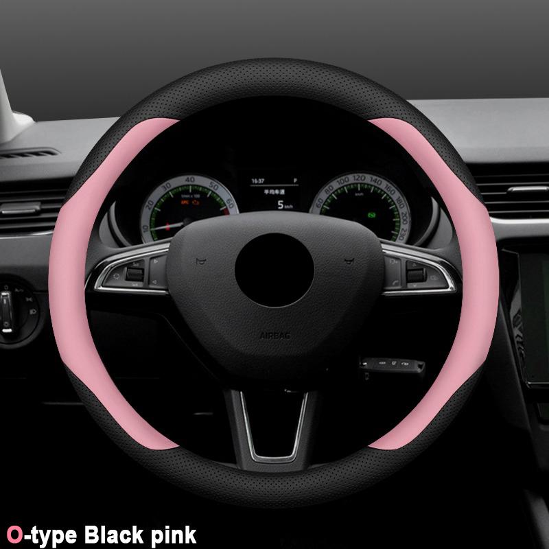 High Quality Leather Car Steering Wheel Cover Wrap for Skoda Octavia Rapid Superb Fabia Kodiaq Kamiq Anti-Slip Auto Accessories