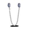 Silver Clasp 925 Silver CZ Pave Clip Charms Daisy Beads Stopper Safety Chain Fit Original Bangle Bracelet Jewelry Clip