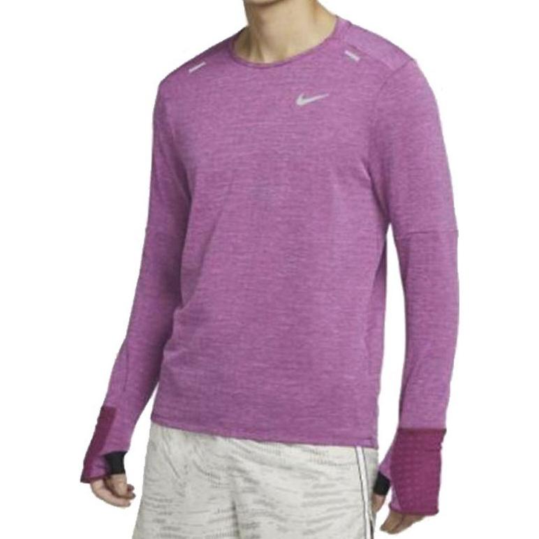 Nike Solid Color Sport Crew Neck Long Sleeve T-Shirt Men Tops Purple DD5650-653