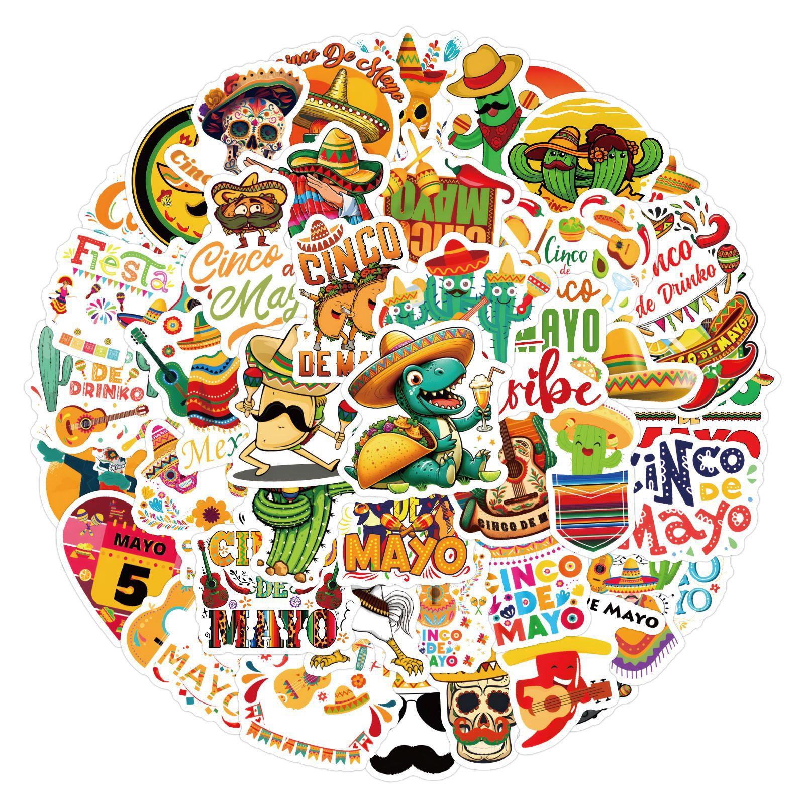 

60 New Cinco De Mayo Graffiti Stickers Notebook Suitcase Stickers