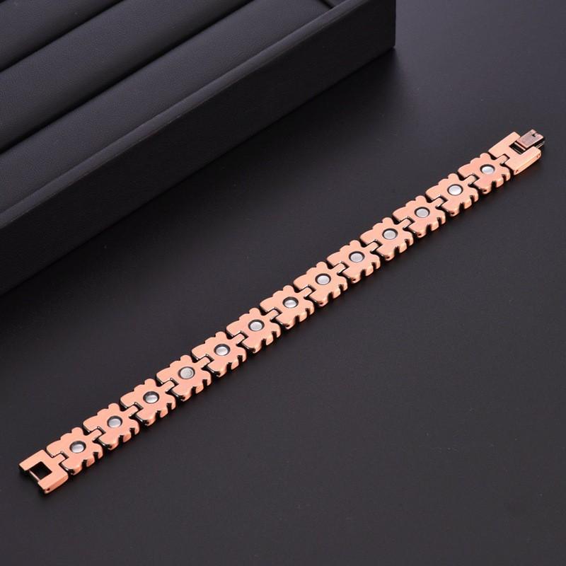 Vintage Copper Cross Bracelet With Magnetic Geometric Design Unisex Retro Jewelry Daily Wear