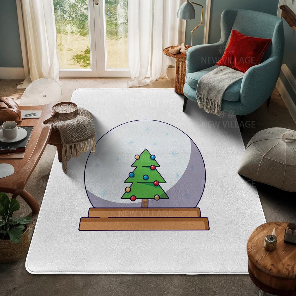 House Entrance Carpet Home Door Mat Living Room Bath Foot Bathroom Non-slip Water Absorption Rugs Bath Merry Christmas Winter