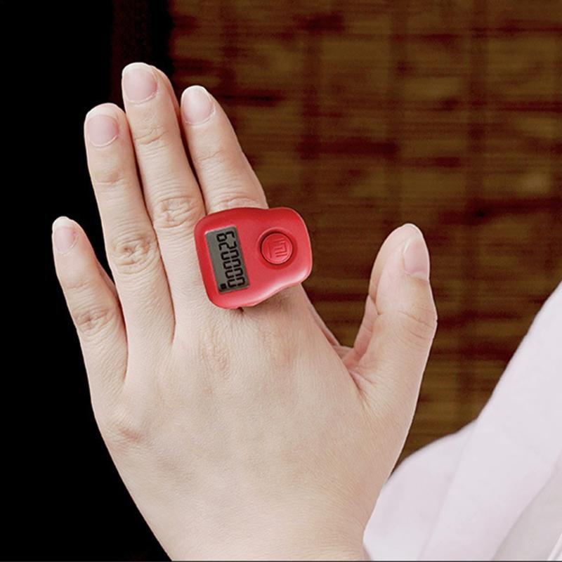 Silent Finger Counter 6 Channels Digital Tasbih Tally Clicker with LED for Prayer Knitting Sports Gift Rechargeable