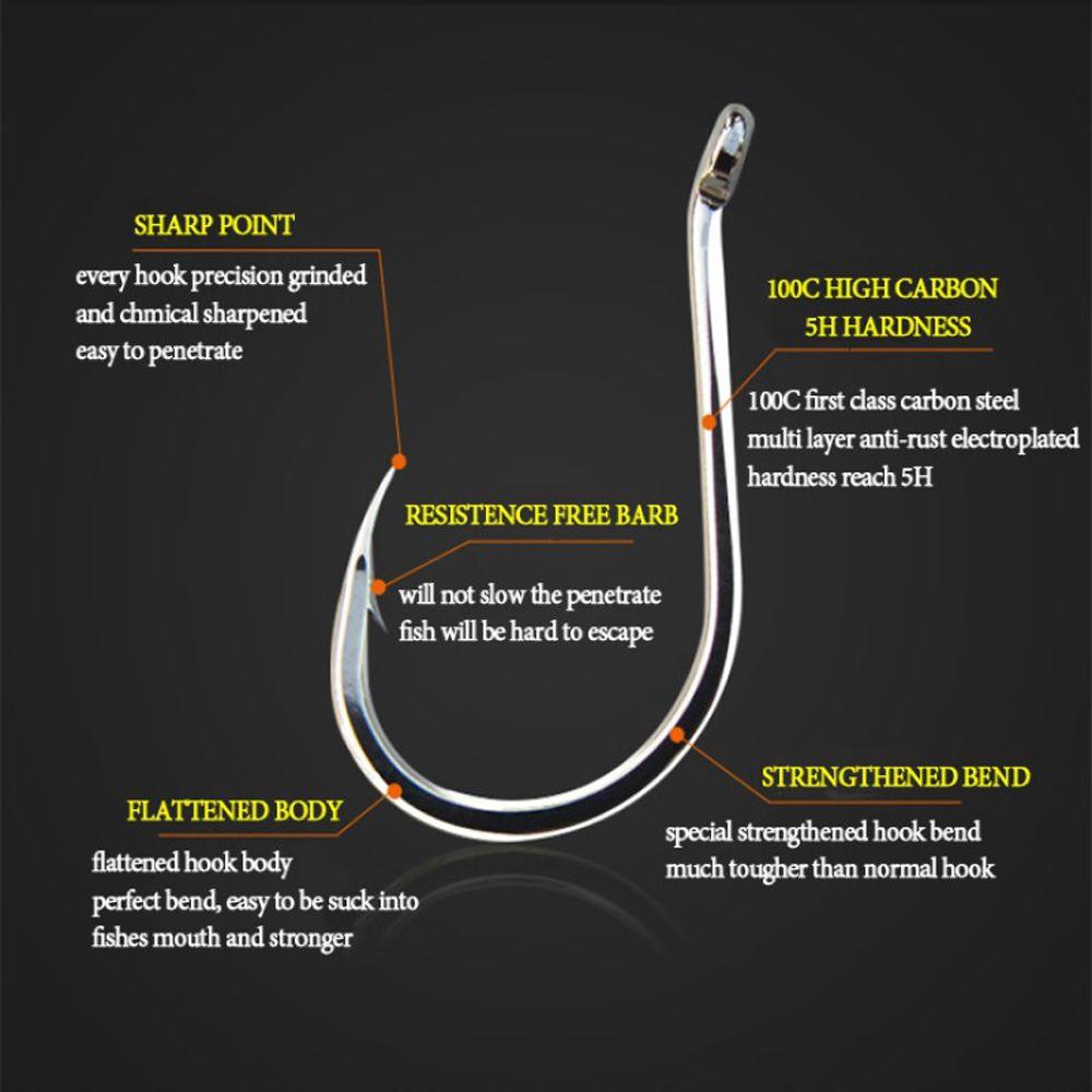 Fish Tackle Barbed Carp Hooks Single Circle Fishing Hook Fly Fishing Jip Fishing Hooks Set