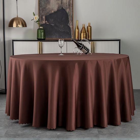 Round Polyester Tablecloth Elegant Solid Color Fabric Table Cloth Decorative Table Cover for Parties Weddings 71" -118