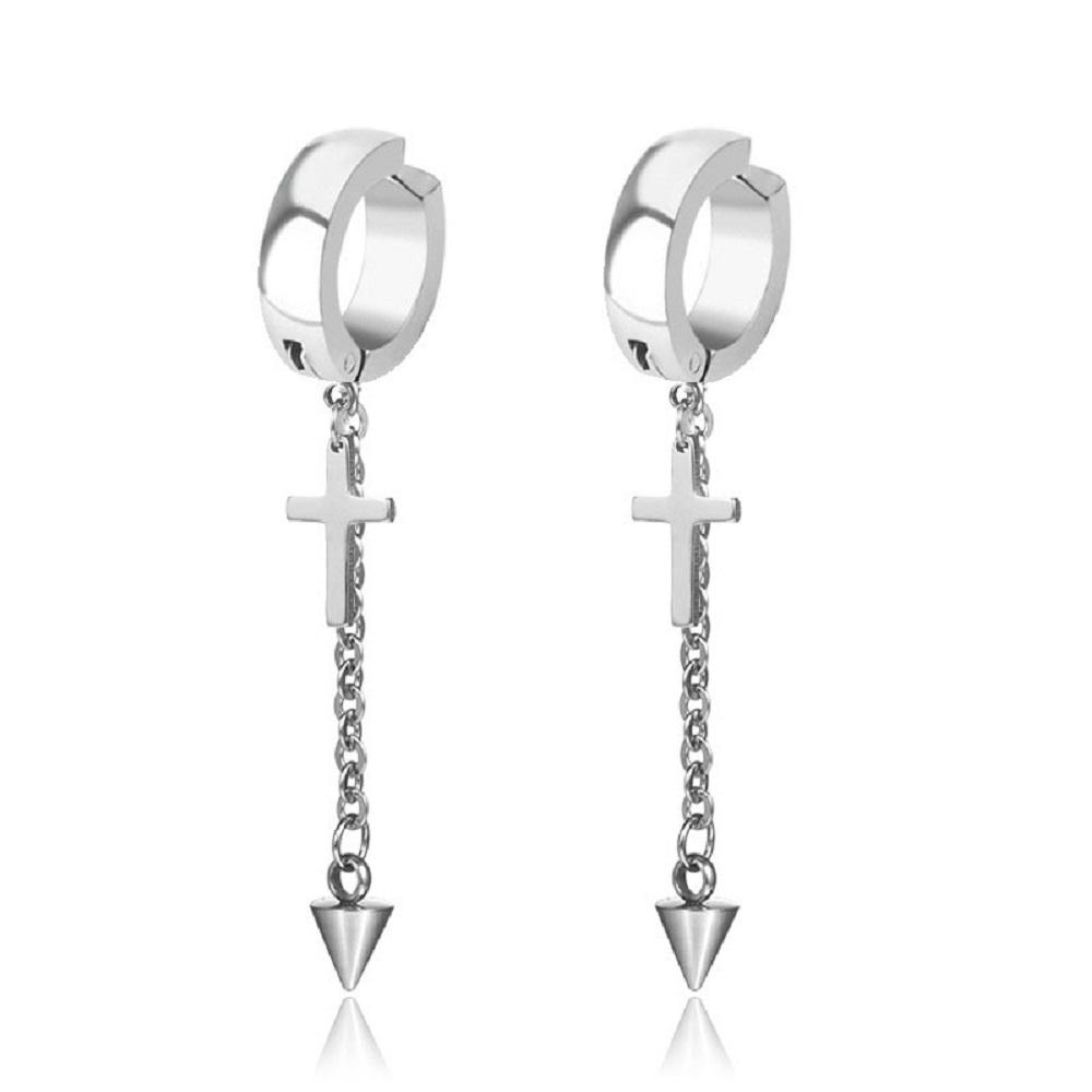 Hypoallergenic Titanium Steel Geometric Fashion Jewelry Ear Clip Drop Earrings Dangle Earrings